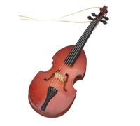 Hiraith Modèle de Guitare Basse en Bois 16 Cm - Décoration D'instruments de Basse Miniature Exquise avec Lanière, Art Mural de Musique Artisanale et Cadeaux Uniques pour les Musiciens