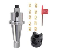 Hiraith NT40-FMB22 FACE TIR MILLDER SETT SET avec 10 PCS APMT1604 CARBIDE BLADES - 40CR ALLIAH ACIER CNC MILLING CUTTER KIT POUR LES COUTEURS DE 50 MM / 63MM, Comprend des Boîtes à clé