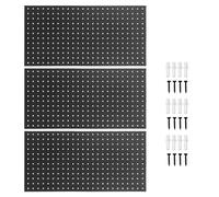 Hiraith Panneaux Muraux en Métal perforé, Panneaux Modulaires pour Outils, 24 X 12 Pouces, Panneau perforé Noir, Système de Rangement pour Outils