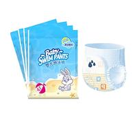 Hiraith Pantalon de Bain Jetable pour bébé Couches de Bain pour bébé Sous-vêtements de Jetables Couche Intérieure en Tissu Doux Couche Extérieure étanche Ceinture élastique (XXL au-dessus de 26,5 lb)