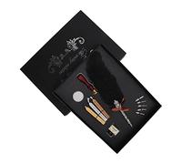 Hiraith Parure de Stylos Plume avec Plume en Acier Inoxydable | Outil d\'écriture durable, design rétro élégant, adapté à la calligraphie, coffret cadeau inclus