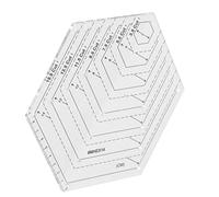 Hiraith Règle de Quilting Hexagonale, échelle Acrylique Fabriquée à la Main pour la Découpe de Dessins, Modèle Hexagonal Transparent Bricolage pour Outils de Couture, Taille 6,1 X 7,0 X 3,5 Pouces,