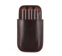 Hiram - Étui à cigares en cuir véritable avec humidificateur portable multifonctionnel pour voyage - Boîte à cigares et étui à pipe à tabac pour hommes, 16*10.8*2cm, Rétro