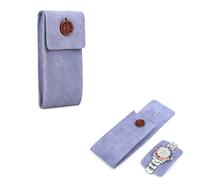 Hiram Étui de voyage pour montre en daim de vache - Pochette de rangement pour 1 montre - Organiseur portable pour voyage à l'extérieur (violet pâle)