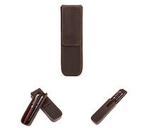 Hiram - Étui en cuir pour stylo portable avec boîte à stylo et fermeture magnétique cachée à rabat et plateau à stylo amovible - Étui de rangement pour stylo en cuir, For 2 Pens, Organiseur de sac