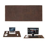 Hiram Grand tapis de souris en cuir véritable- Housse de table pour PC et ordinateur portable (L (90x45x0.2cm))
