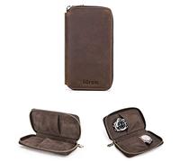 Hiram montre étui de rangement pour 2 montres fait à la main en cuir véritable montres boîte de rangement montres portables organisateur de voyage