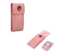 Hiram - Organisateur de voyage pour montre en cuir suédé de vachette - Sac à montre en cuir - Boîte de rangement pour montre pour 1 montre - Pochette de transport portable pour voyage en plein air