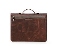 Hiram Porte-documents D'affaires en cuir Portefeuille Padfolios de Travail en Cuir avec Étui à Fermeture Éclair pour iPad12.9" avec Pochette pour Ordinateur Portable 13.3" Droitier