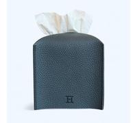 Hirano's Bazaar Support de boîte à mouchoirs en cuir végétalien, carré (tempête de mer)