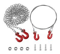HIRCQOO Mini chaîne de remorque en métal 1/10 avec crochet de remorquage compatible avec Traxxas TRX-4 Tamiya CC01 Axial SCX10 Wraith D90 Redcat HSP 1/10 RC Crawler Truck