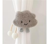 HIRHOEH Lot de 2 embrasses de rideaux en forme de nuages de dessin animé - Pour décoration de chambre d'enfant - Gris