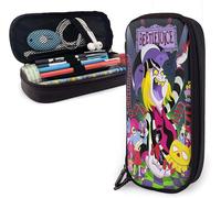 Hirola Beetlejuice Anime Trousse À Crayons En Cuir Synthétique Étanche Et Durable Avec Fermeture Éclair, Trousse De Maquillage Pour Adolescents, Garçons, Filles, Travail À Domicile, Bureau