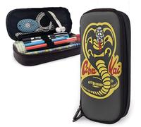 Hirola Cobra Kai Trousse À Crayons En Cuir Trousse À Crayons De Voyage Trousse À Crayons À Fermeture Éclair De Grande Capacité Boîte De Rangement De Papeterie Porte-Stylo Cadeau D'anniversaire