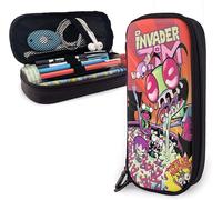 Hirola Invader Zim Anime Trousse À Crayons En Cuir Synthétique Étanche Et Durable Avec Fermeture Éclair, Trousse De Maquillage Pour Adolescents, Garçons, Filles, Travail À Domicile, Bureau