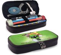 Hirola Marvin The Martian Anime Trousse À Crayons En Cuir Synthétique Imperméable Et Durable Avec Fermeture Éclair, Trousse De Maquillage Pour Adolescents, Garçons, Filles, Travail À Domicile, Bureau