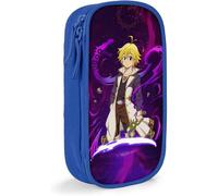 Hirola Meliodas Trousse À Crayons The Seven Deadly Sins Impression Personnalisée 3d Grande Capacité Sac À Stylos À Double Fermeture Éclair Pour Bureau, École, Voyage - Bleu L77