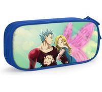 Hirola The Seven Deadly Sins Trousse À Crayons Impression Personnalisée 3d Grande Capacité Double Fermeture Éclair Sac À Stylos Pour Bureau, École, Voyage Bleu L45