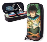 Hirola Trousse À Crayons En Cuir Black Clover, Boîte À Crayons À Fermeture Éclair, Trousse À Crayons, Adaptée À L'école, Au Travail Et Au Bureau