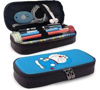 Hirola Trousses À Crayons En Cuir Pu Doraemon Avec Fermeture Éclair, Sac De Rangement, Porte-Monnaie, Sac À Cosmétiques, Adapté Pour L'école, Le Travail Et Le Bureau