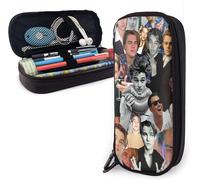 Hirola Trousses À Crayons En Cuir Pu Leonardo Dicaprio Collage Trousse À Crayons Avec Fermeture Éclair Sac De Rangement Porte-Monnaie Trousse À Cosmétiques Convient Pour L'école, Le Travail Et Le Bure