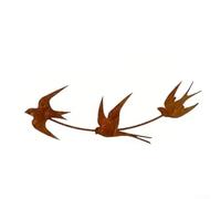 Hirondelle en fer finition rouille pour trio pour montage mural ou clôture vintage pour décoration de jardin (S)