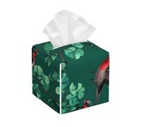 Hirondelles Volant Trèfle Distributeurs De Mouchoirs en Cuir Synthétique Boite A Mouchoir Carrée Distributeur De Mouchoir pour Salle De Bain Maison Salon