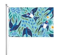 Hirondelles volantes Fleurs de printemps,Drapeau de jardin, bannière décorative, drapeau double face, 2 x 3 pieds, pour extérieur et intérieur