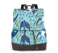 Hirondelles volantes Fleurs de printemps,Sac à dos imperméable pour femme, sac à dos de voyage léger en cuir PU tendance