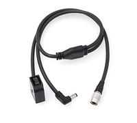 Hirose Câble d'alimentation répartiteur Y 4 broches vers angle droit DC 2,5 mm et D-Tap femelle pour moniteur enregistreur Zoom F8 1 m