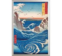 Hiroshige - Poster - Naruto - Whirlpool + cadre interchangeable, Shinsuke® Maxi aluminium argent, disque acrylique