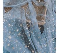 HIROYI 3/5/10 Yard Doux Brillant étoile Maille Tissu Pur Tulle Net Tissu pour Robe de mariée, Voile, bébé Jupe, Noir, Blanc, Bleu, par Yard