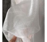 HIROYI Tissu en Organza Blanc 3/5/10 m - Scintillant, Transparent et Vendu au mètre - Matériau idéal pour la Couture et l'artisanat