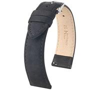 HIRSCH bracelet de montre Osiris L - cuir de veau véritable - classique/élégant - femme/homme - Nubuk noir - 18 mm