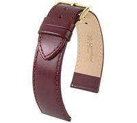 HIRSCH bracelet de montre Osiris M - cuir de veau véritable - classique/élégant - femme/homme - Bourgogne brillant - 14 mm