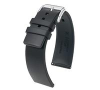 Hirsch Bracelet de montre unisexe en caoutchouc modèle Pure 20 mm Noir
