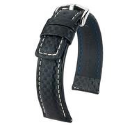 HIRSCH Carbon L, 100m Water-Resistant, cuir high-tech, 50 noir, 22 mm, boucle acier