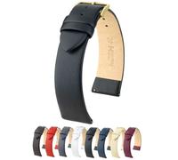 HIRSCH H Toronto Bracelet de montre en cuir de veau authentique d'excellente qualité avec boucle à dégagement rapide et en acier inoxydable - Design plat, doux, flexible et confortable - Plusieurs