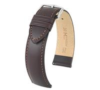 Hirsch Kent Bracelet de montre unisexe en cuir de veau Marron 20 mm