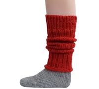 Hirsch Natur, Jambières en laine mérinos épaisse pour enfant, 100 % laine vierge (biologique), rouge, taille unique