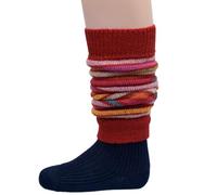 Hirsch Natur, Jambières épaisses pour enfant - 100 % laine - Rouge - Taille Unique