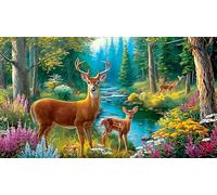Hirsch Puzzle 1000 Pieces Cadeau Unique Jeu éduKatzeif défi Jouet de qualité supérieure Peinture Art pour Adultes et Enfants à partir de 14 Ans 75x50cm/1000pcs