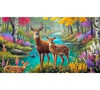 Hirsch Puzzles 1000 pièces Cadeau Unique Jeu éduKatzeif défi Jouet de qualité supérieure Peinture Art pour Adultes et Enfants à partir de 14 Ans 38x52cm/1000pcs