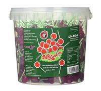 Hirsch Sucettes aux cerises rouges 400 sucettes rouges dans un seau 1200g