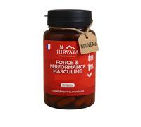 Hirvaya - Force & Performance Masculine | Maca, Ginseng, Ashwagandha & Zinc | Vitalité & Énergie Naturelles | Sans Gluten, Lactose, OGM | Fabriqué en France | 90 Gélules - 30 Jours