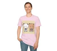 His Bubu and Dudu Mug Shot T-shirt unisexe doux - T-shirt amusant et confortable pour un usage quotidien, rose clair, S