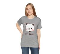 His Bubu T-shirt unisexe avec motif visage heureux avec fond cœur - Design adorable pour vos proches, Athletic Heather, M