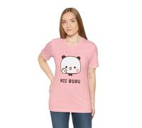 His Bubu T-shirt unisexe avec motif visage heureux avec fond cœur - Design adorable pour vos proches, Rose, M