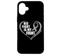 His Fight is My Fight - Brain Cancer Awareness Month 2026 Coque pour iPhone 16 Plus