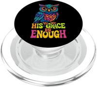His Grace is Enough - Vintage Colorful Owl Christian Faith PopSockets PopGrip pour MagSafe